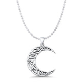  Celtic Moon Fish Pendant Necklace
