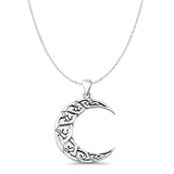  Celtic Moon Fish Pendant Necklace