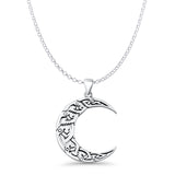  Celtic Moon Fish Pendant Necklace