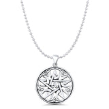 Pentagram, Moon & Triskelion Pendant Bead Chain Necklace Oxidized 925 Sterling Silver