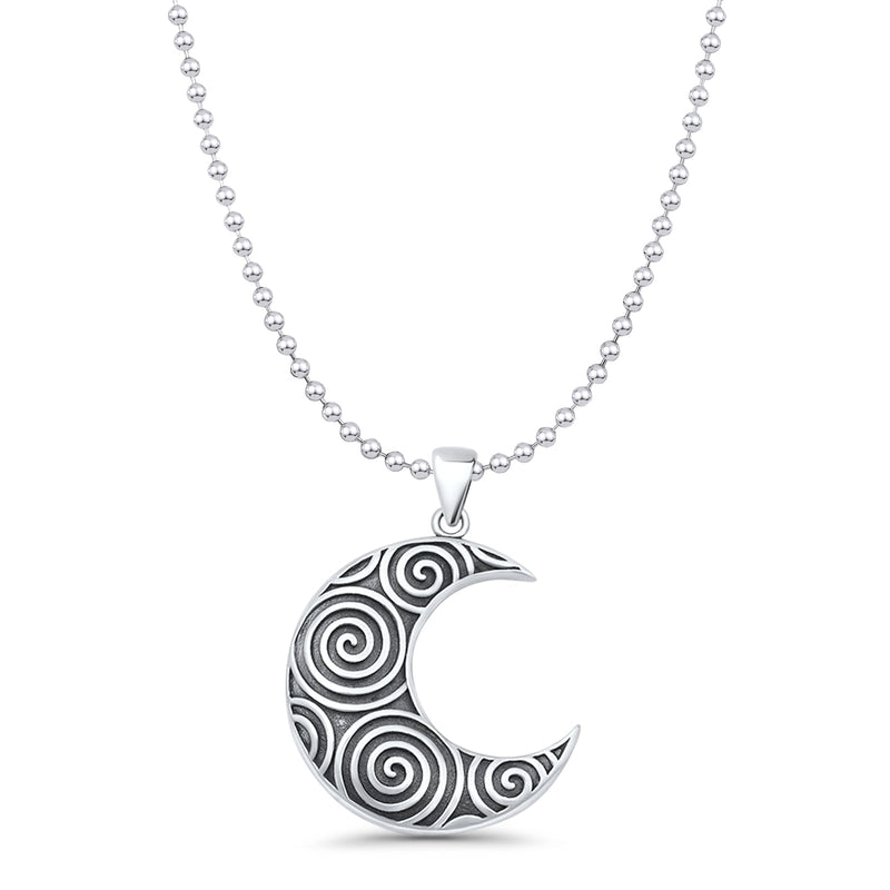  Crescent Moon Pendant Necklace