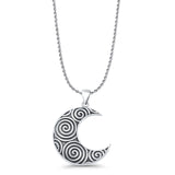  Crescent Moon Pendant Necklace