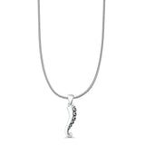 Tentacle Charm Pendant Snake Chain Necklace 19mm Oxidized 925 Sterling Silver