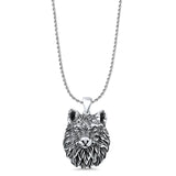  Wolf Head Charm Pendant Necklace