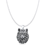  Wolf Head Charm Pendant Necklace