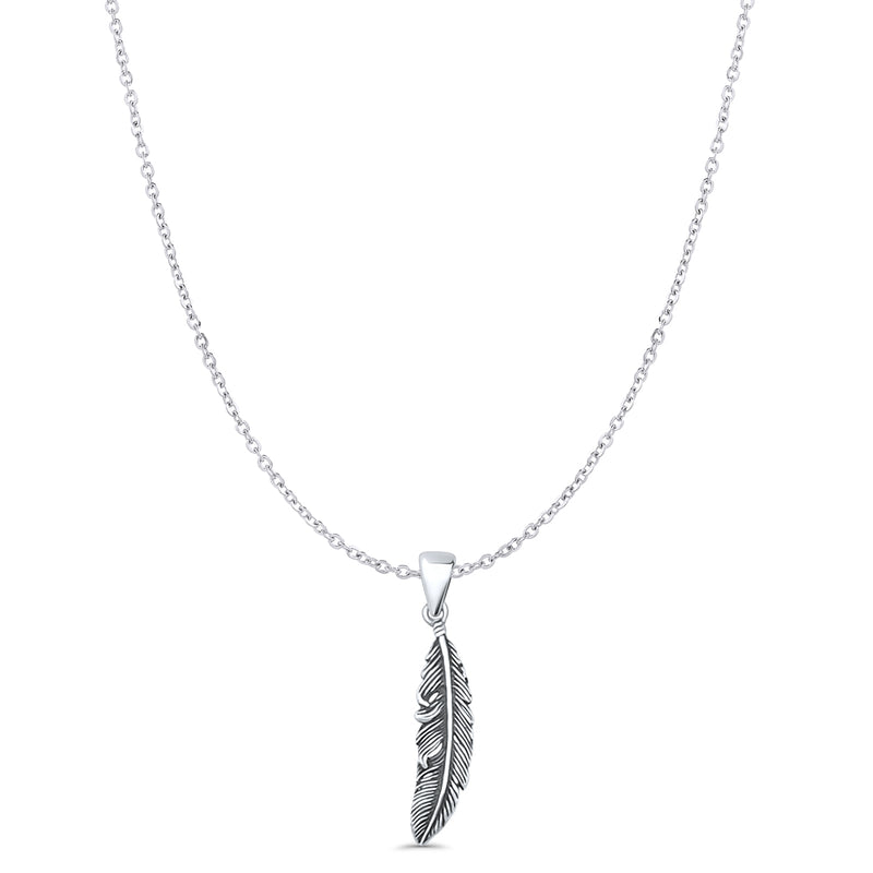  Feather Charm Pendant Necklace