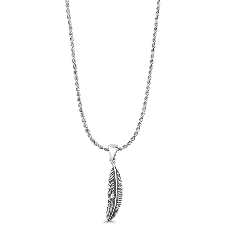  Feather Charm Pendant Necklace
