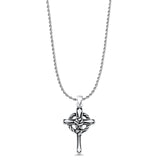  Cross & Rose Flower Pendant Necklace