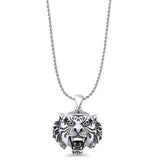  Tiger Head Pendant Necklace