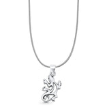 Gecko Pendant Snake Chain Necklace Oxidized 925 Sterling Silver