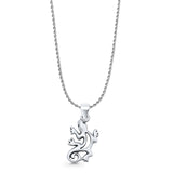 Gecko Pendant Rope Chain Necklace Oxidized 925 Sterling Silver