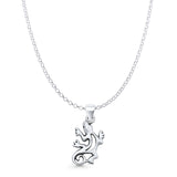 Gecko Pendant Rolo Chain Necklace Oxidized 925 Sterling Silver