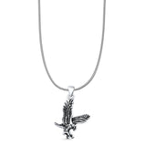 Eagle Pendant Snake Chain Necklace Oxidized 925 Sterling Silver