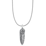 Feather & Evil Eye Pendant Necklace