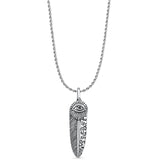  Feather & Evil Eye Pendant Necklace
