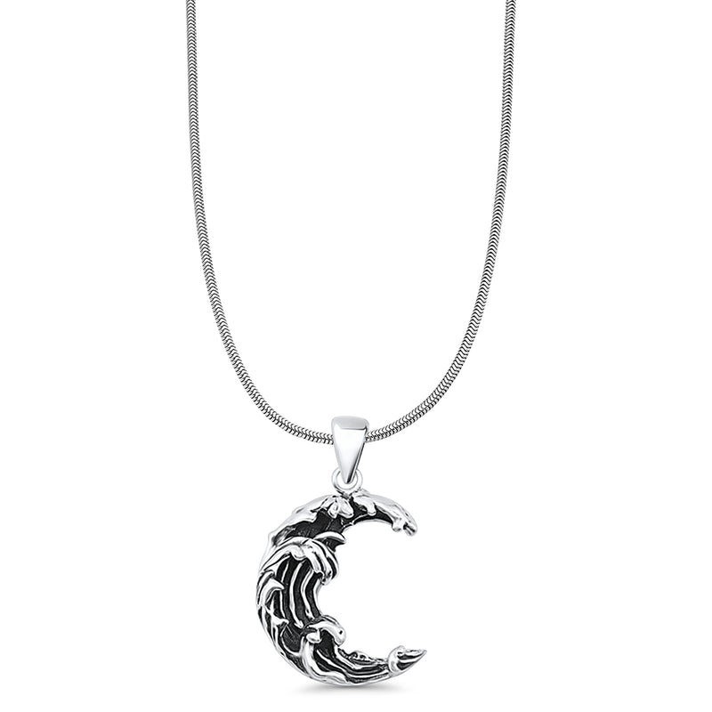 Moon Waves Pendant Necklace