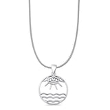  Evil Eye, Sun & Water Pendant Necklace