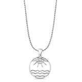  Evil Eye, Sun & Water Pendant Necklace