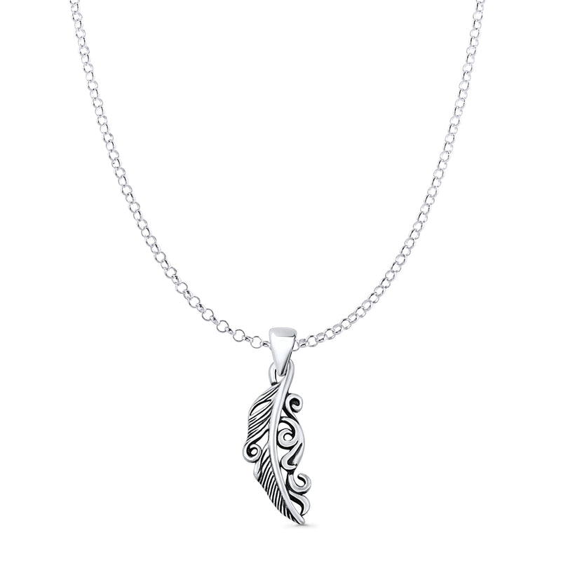  Feather Pendant Necklace