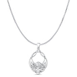 Celtic Knot Pendant Box Chain Necklace Oxidized 925 Sterling Silver