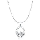 Celtic Knot Pendant Bead Chain Necklace Oxidized 925 Sterling Silver