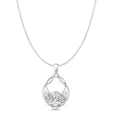 Celtic Knot Pendant Cable Chain Necklace Oxidized 925 Sterling Silver