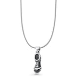 Sandal Pendant Snake Chain Necklace Oxidized 925 Sterling Silver