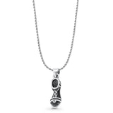 Sandal Pendant Rope Chain Necklace Oxidized 925 Sterling Silver
