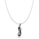 Sandal Pendant Rolo Chain Necklace Oxidized 925 Sterling Silver