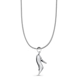 High Heel Shoe Pendant Snake Chain Necklace Oxidized 925 Sterling Silver