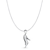 High Heel Shoe Pendant Cable Chain Necklace Oxidized 925 Sterling Silver