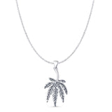 Marijuana Pendant Cable Chain Necklace Oxidized 925 Sterling Silver