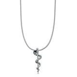 Cobra Snake Pendant Snake Chain Necklace Oxidized 925 Sterling Silver