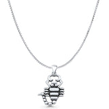Scorpion Charm Pendant Box Chain Necklace Oxidized 925 Sterling Silver