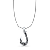 Leaf Fishhook Pendant Necklace