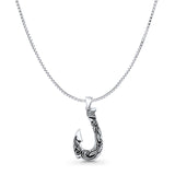 Leaf Fishhook Pendant Necklace
