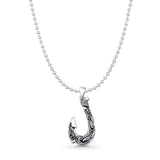 Leaf Fishhook Pendant Necklace