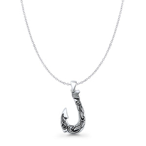 Leaf Fishhook Pendant Necklace