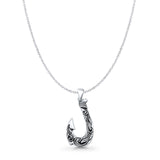 Leaf Fishhook Pendant Necklace