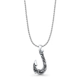 Leaf Fishhook Pendant Necklace