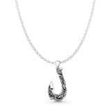 Leaf Fishhook Pendant Necklace