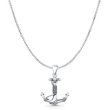 Twisted Rope Anchor Pendant Necklace