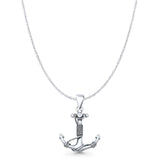 Twisted Rope Anchor Pendant Necklace