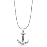 Twisted Rope Anchor Pendant Necklace