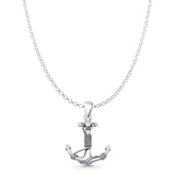 Twisted Rope Anchor Pendant Necklace