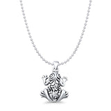 Filigree Frog Pendant Necklace