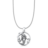 Mermaid & Dolphin Pendant Necklace