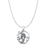Mermaid & Dolphin Pendant Necklace