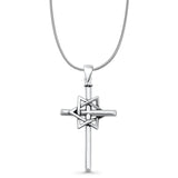 Cross & Star of David Pendant Necklace