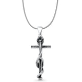 Cobra Snake Cross Pendant Necklace